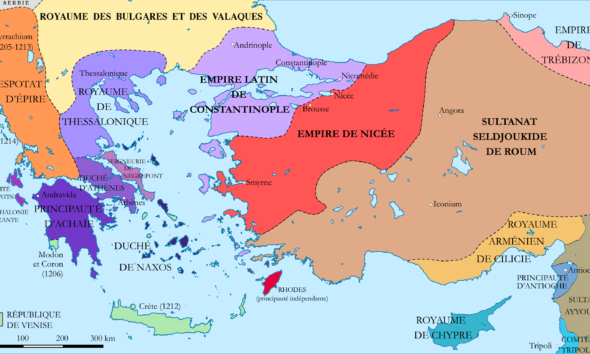 Красным цветом - Никейская империя